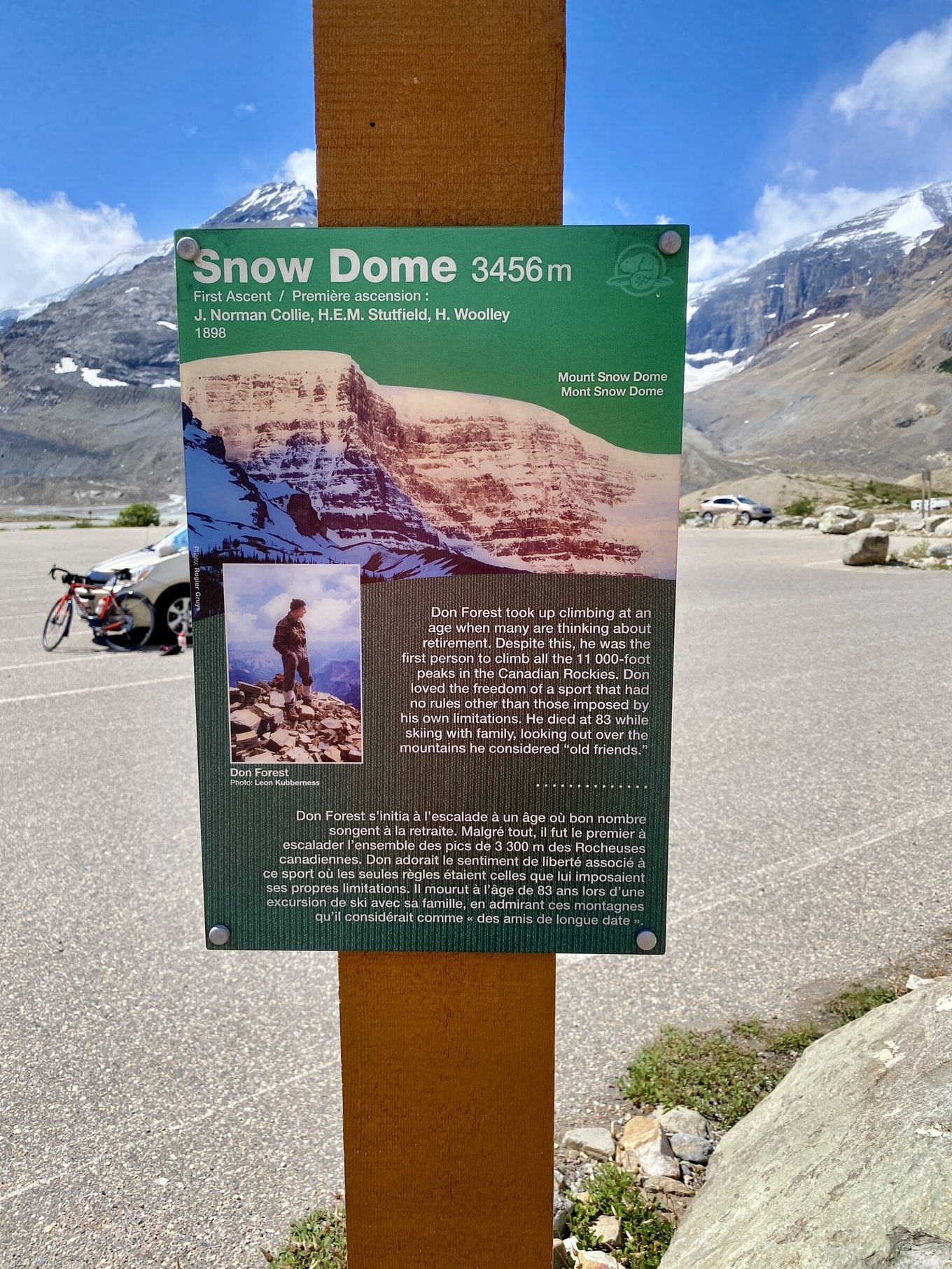 Snow Dome peak interpretive sign