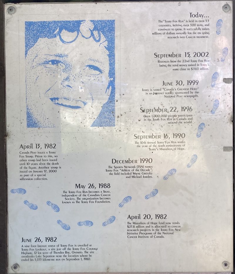 Panel 3: Timeline of Terry Fox legacy events (1982-present)