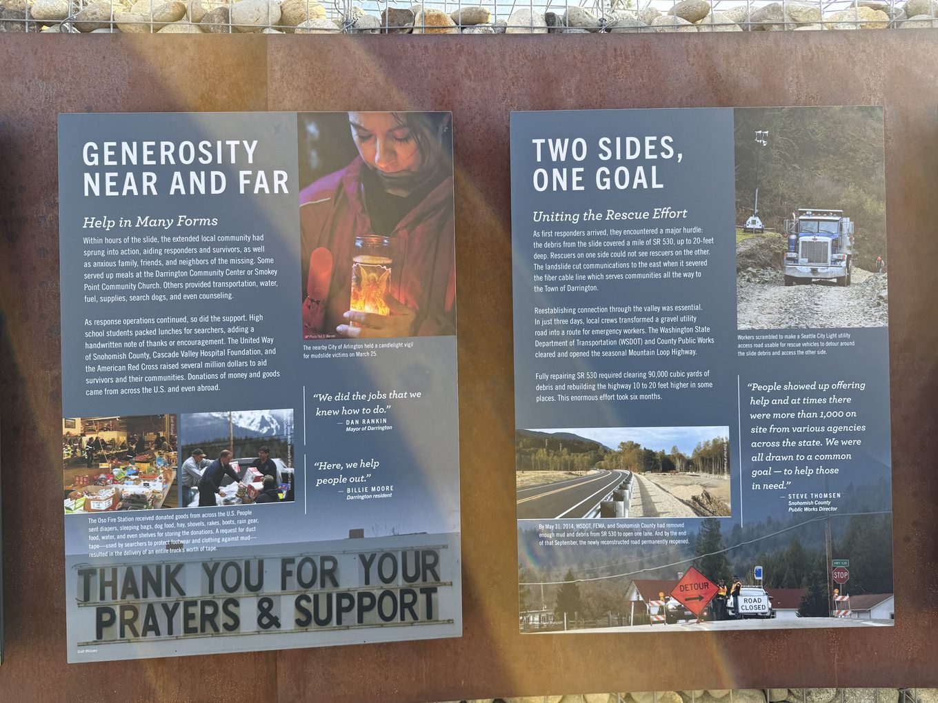Generosity Near and Far / Two Sides, One Goal panels