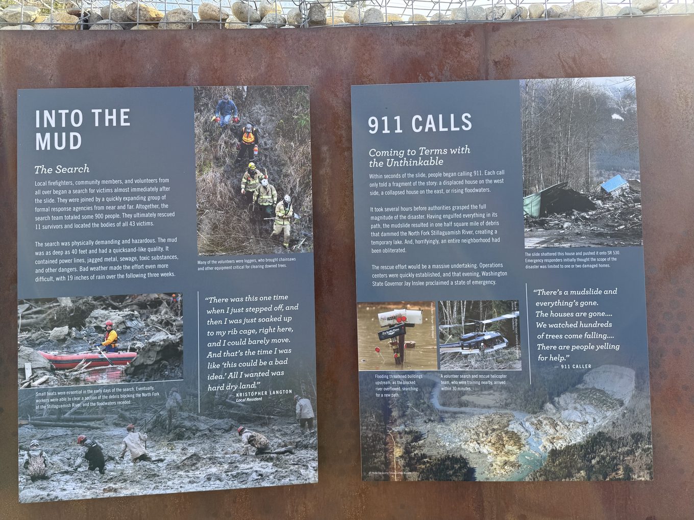 Into the Mud / 911 Calls panels