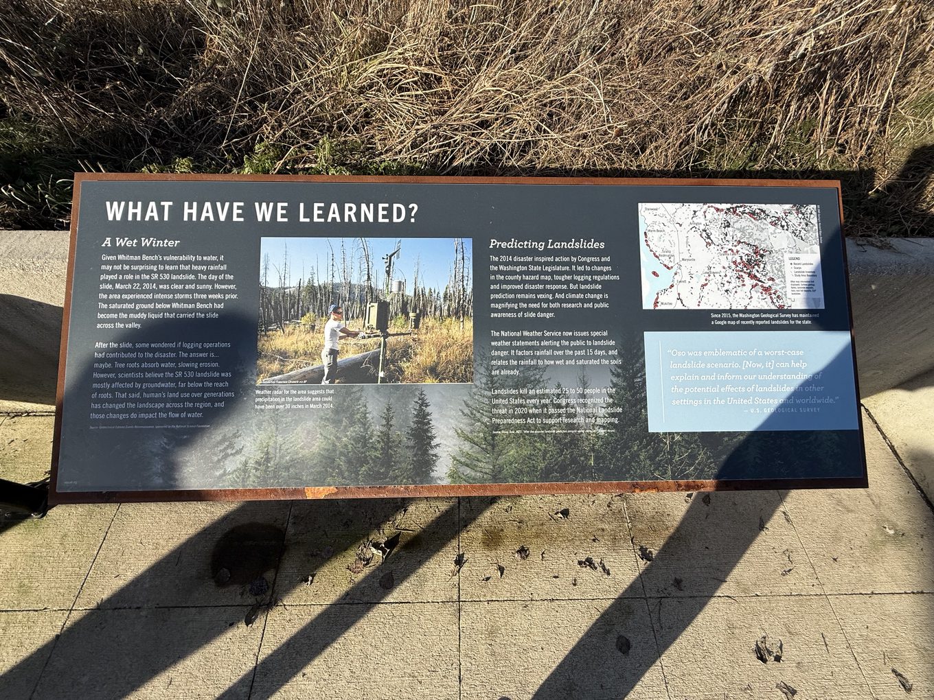 What Have We Learned? interpretive panel